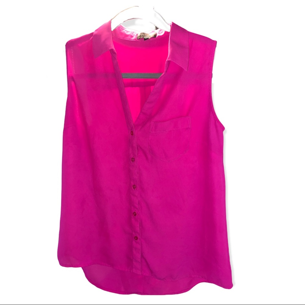The Limited Ashton Magenta Sleeveless Blouse